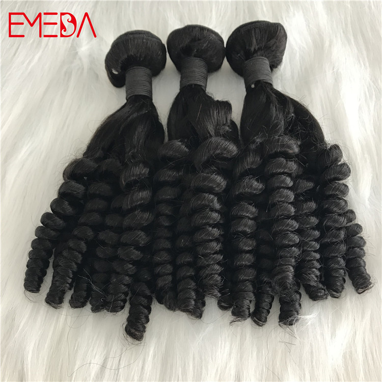 Virgin Indian curly hair bundles wholesale Funmi curl with closure 11A YJ289